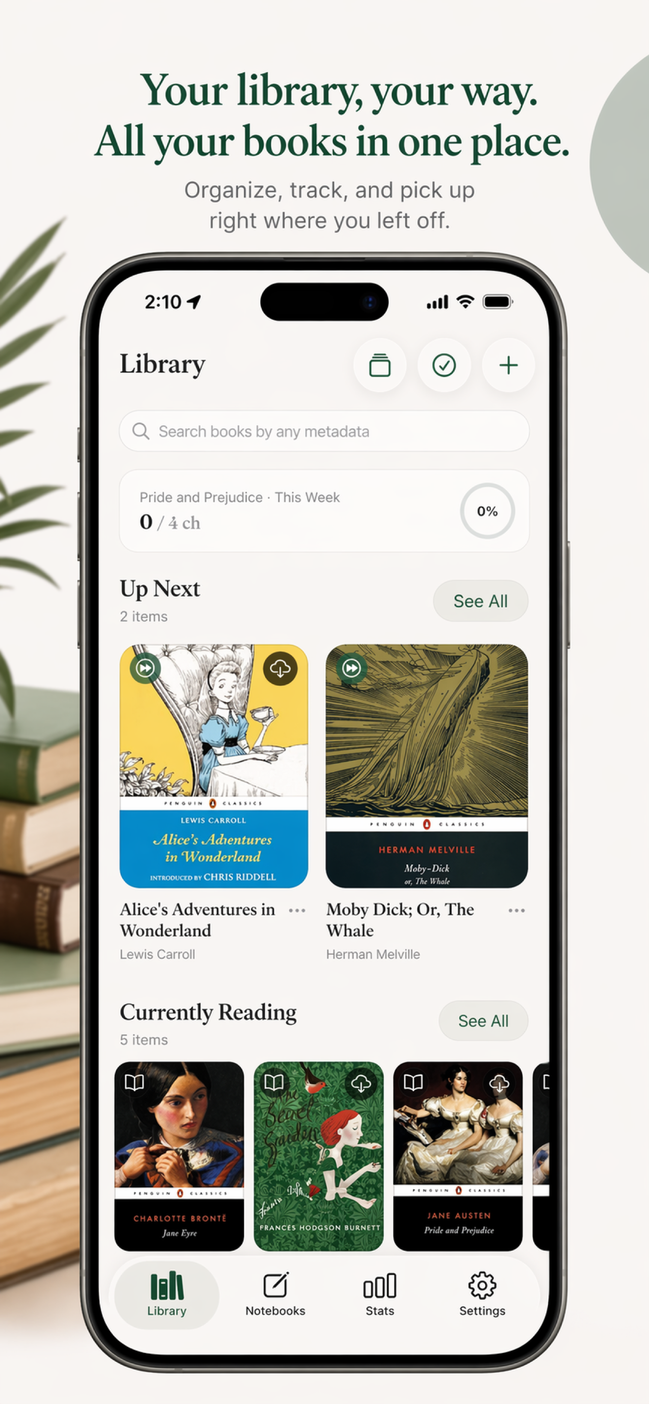 Lumen iPhone library screen